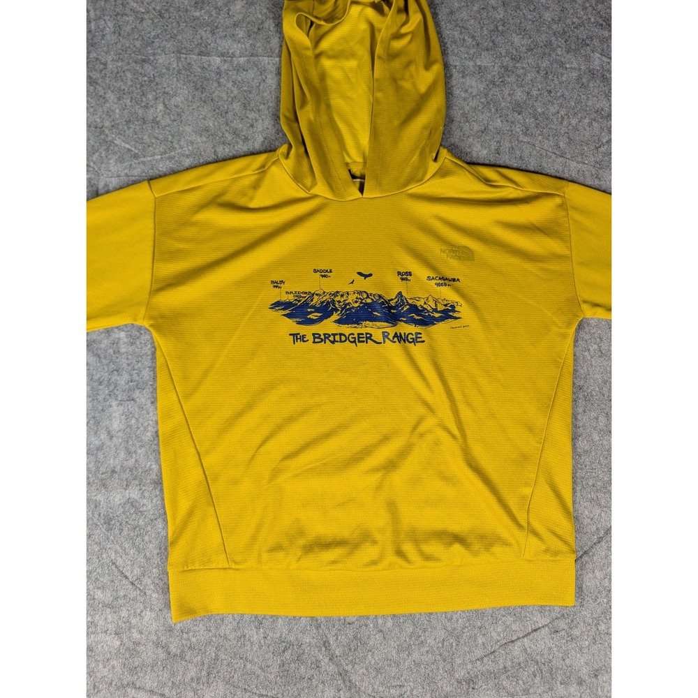 The North Face Womens Bridger Range Mountain Graphic Sun Hoodie Yellow M - Picture 5 of 10